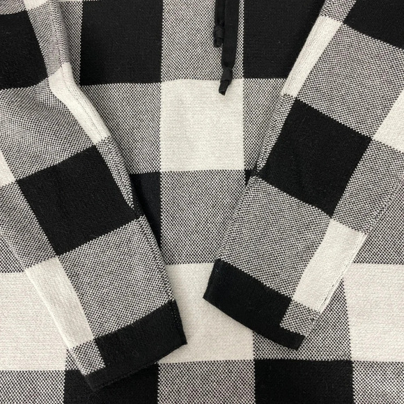 Adrienne Vittadini Pullover Turtle Neck Sweater Top Plaid Black White Small - Picture 5 of 10